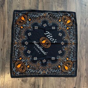 Tito's Handmade Vodka Black and Orange Bandana